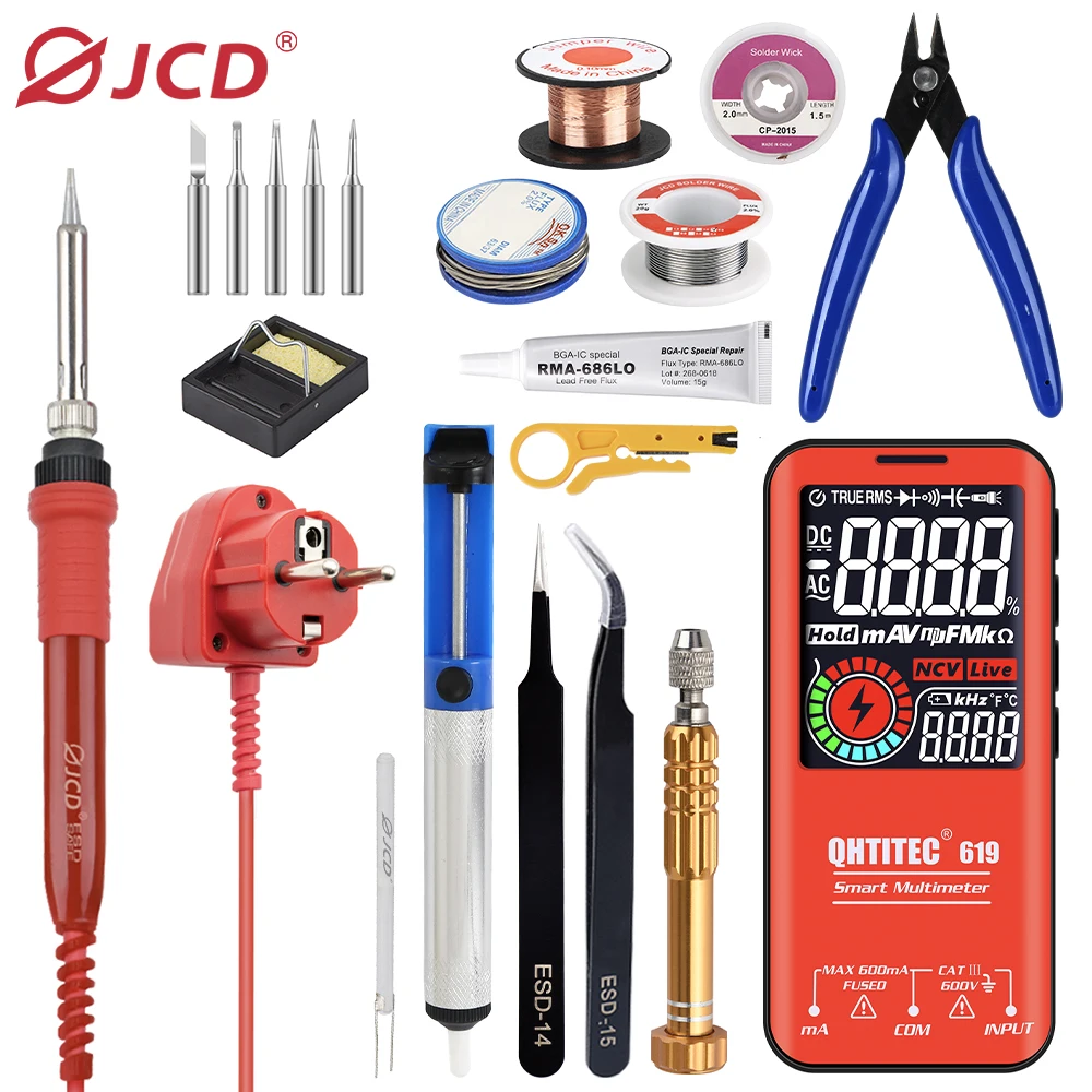 Паяльник JCD 908, 60 Вт, с большой кнопкой поворота, 110 В, 220 В