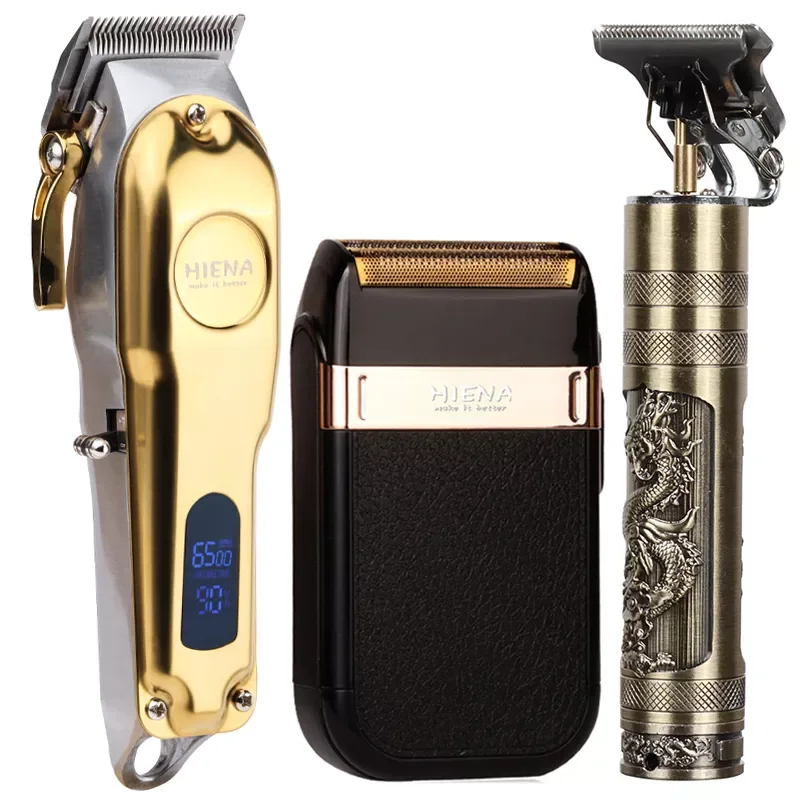 

Hair Clipper Set Electric Hair Trimmer Cordless Shaver Trimmer Men Barber Hair Cutting Machine for Men Rechargeable USB Gold