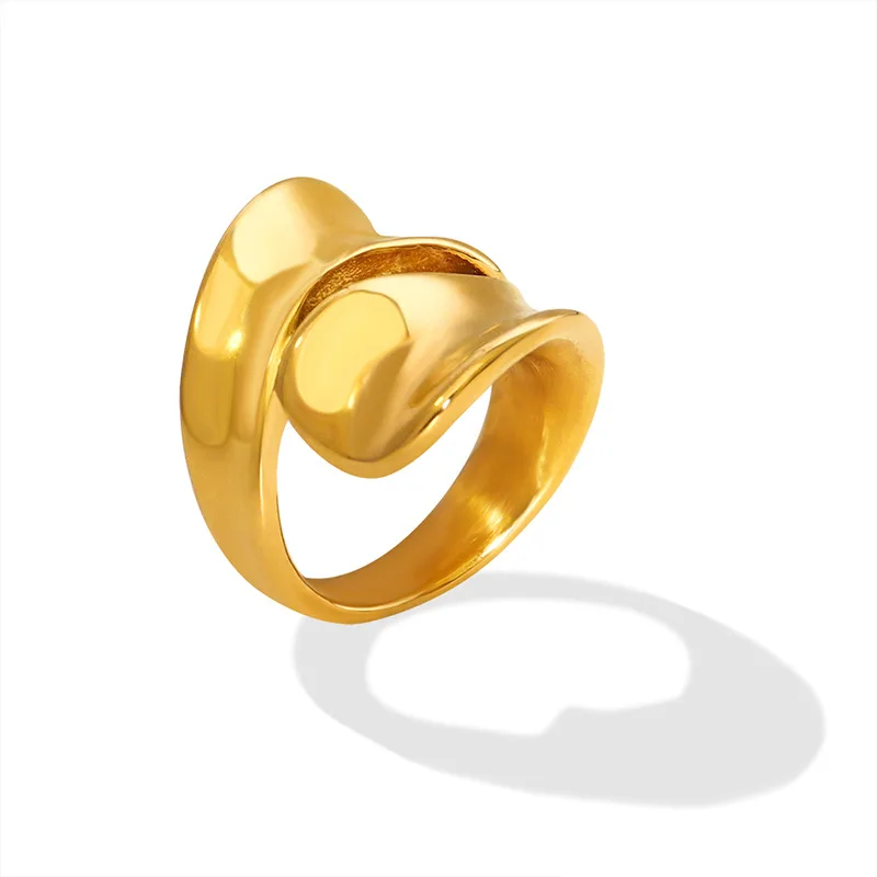 

Punk Hip Hop Exaggerated Hollow Rings Geometric Stainless Steel Ring for Women Designer Jewelry Wedding Finger Band Wholesale