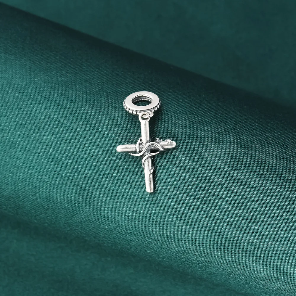 100% настоящее серебро 925 пробы аксессуары винтажный розовый крест