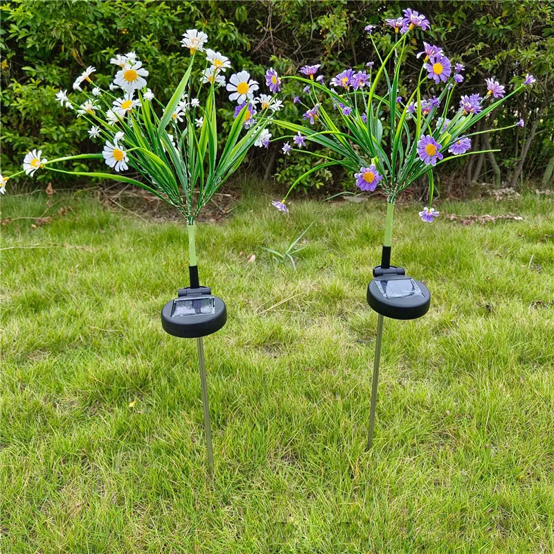 

1 шт. светодиодсветильник лампа на солнечной батарее с хризантемой, лампа для газона, уличная водонепроницаемая лампа для сада, виллы, корид...