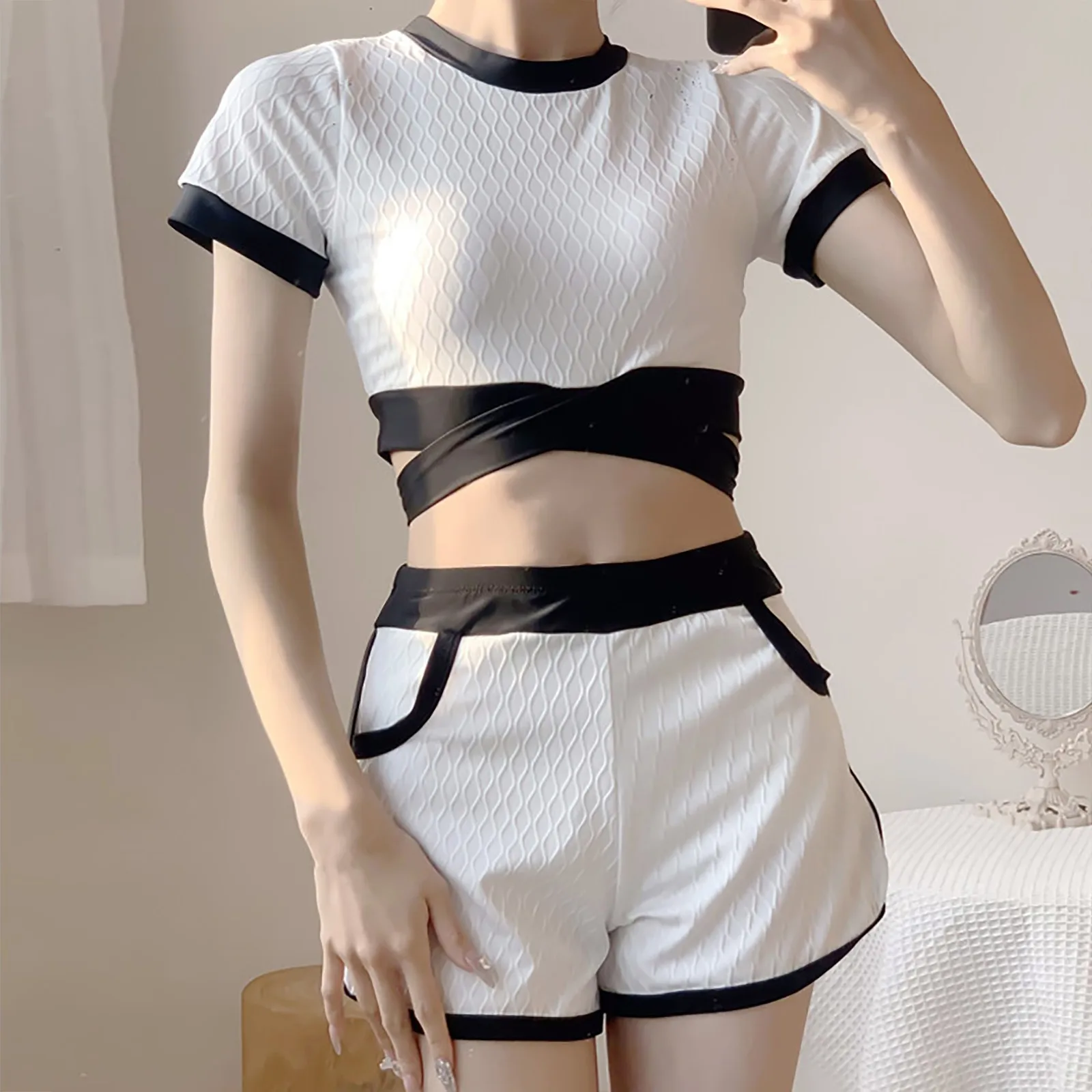 

Women's Split Three Piece Swimsuit Sportsmanship Bathing Suits for Teen Girls Extra Small Two Piece Athletic Swimsuits for Women