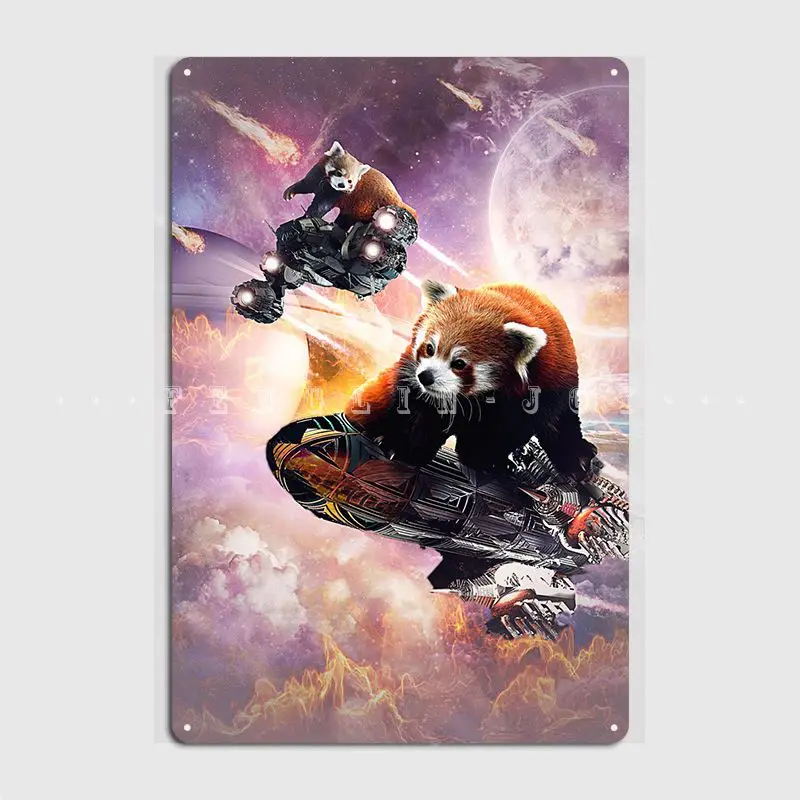 

Galaxy Red Panda In Space Metal Sign Wall Pub Pub Garage Vintage Plaques Tin Sign Poster