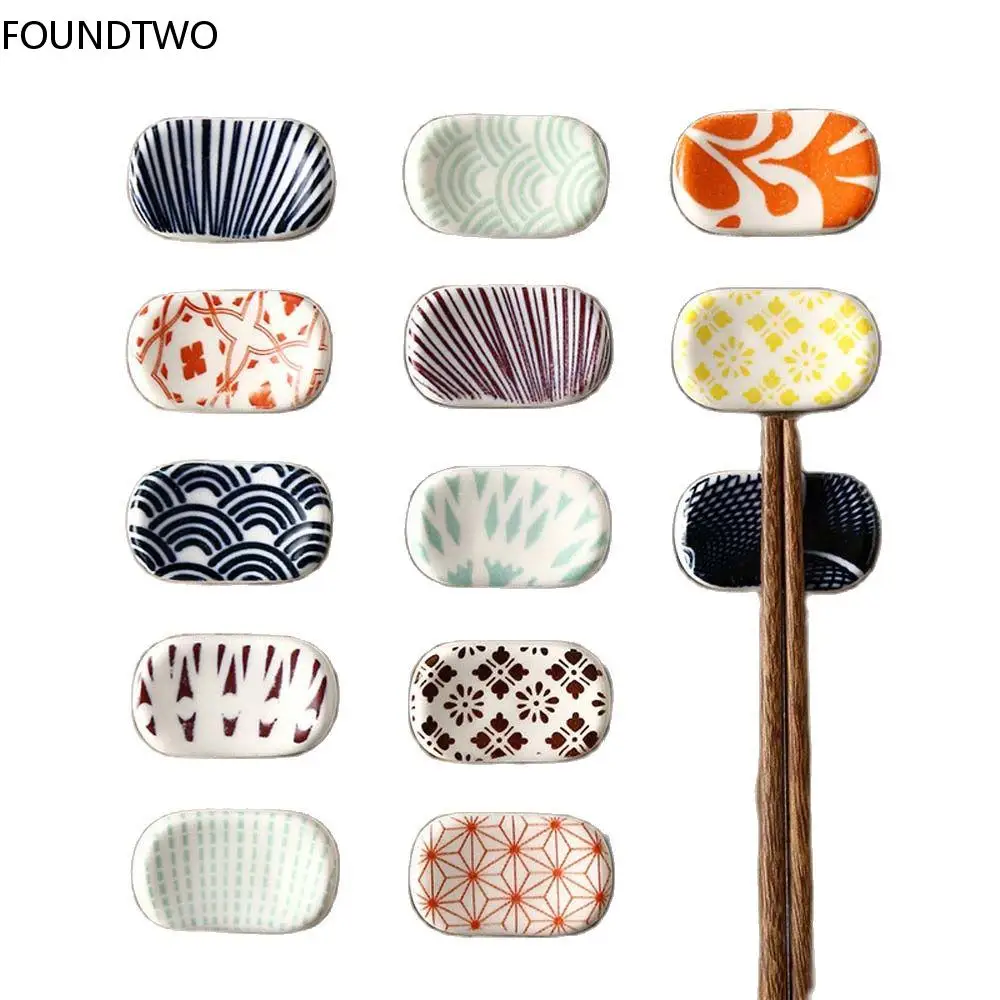 

1pc Retro Chopsticks Holder Ceramic Chopsticks Rest Japanese Style Chop Stick Stand for DIY Home Restaurant Dining Table Decor