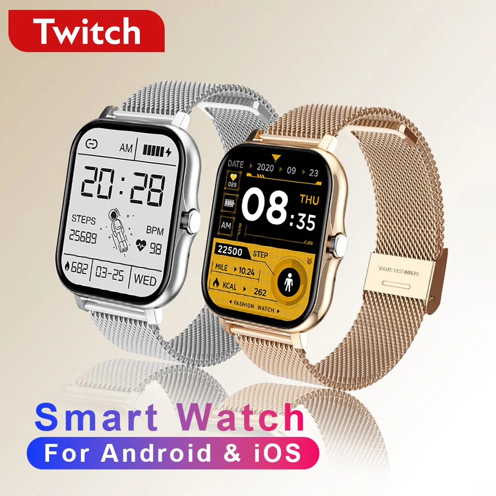 

Twitch Smart Watch Men Women Bluetooth Fitness Tracker Bracelet Sport Heart Rate Blood Pressure Women Smartwatch for IOS Android