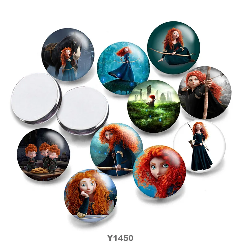 

Круглый Кабошон для фотографий Disney Brave, демонстрационная фурнитура для изготовления фотографий с плоской задней поверхностью, 12 мм, 20 мм, 25 м...