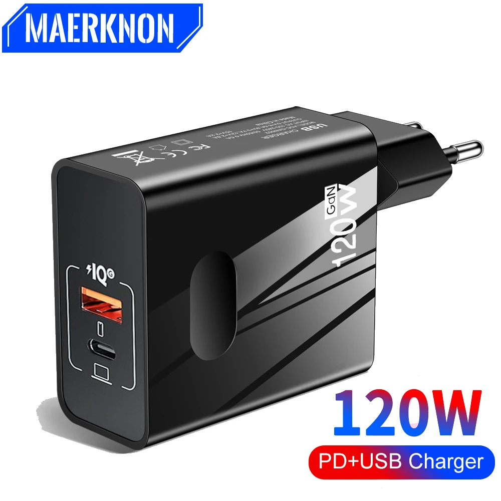 

GaN 120W USB Charger Type C Charger Quick Charger Mobile Phone Power Adapter Fast Charger For iPhone 14 Xiaomi Samsung Oneplus