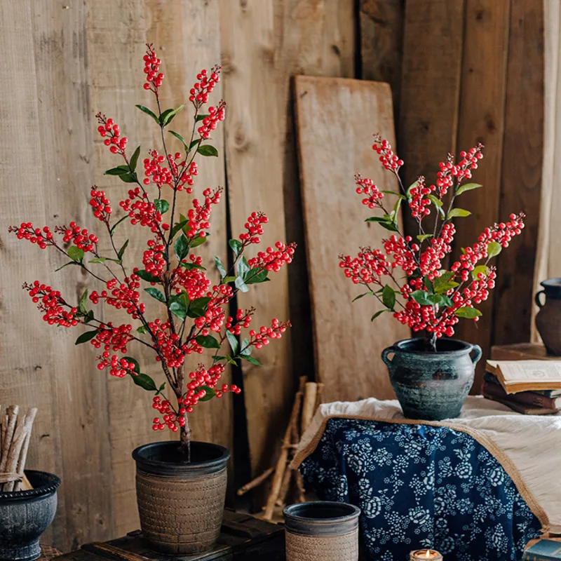 Имитация богатых фруктов падуба в китайском стиле искусственные цветы для