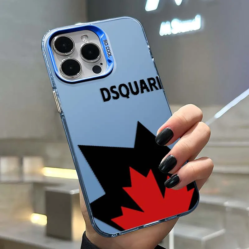 Фото Matte-Dsqua-red2s для Apple iPhone 17, 16, 15, 14, 13 Pro Max Plus, красочный серебристый чехол для телефона №4