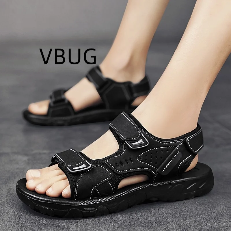 

Men's Male Black Sandal Fashion Summer Sandals Best Sellers In 2023 Products Shoes for Men with Free Shipping Designer Replica