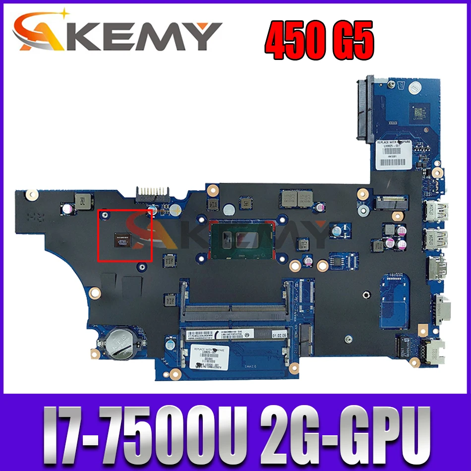 

DA0X8CMB6E0 Motherboard for HP ProBook 450 G5 Laptop Motherboard Mainboard with 3865U I3 I5 I7 7th Gen 8th Gen CPU V2GB GPU