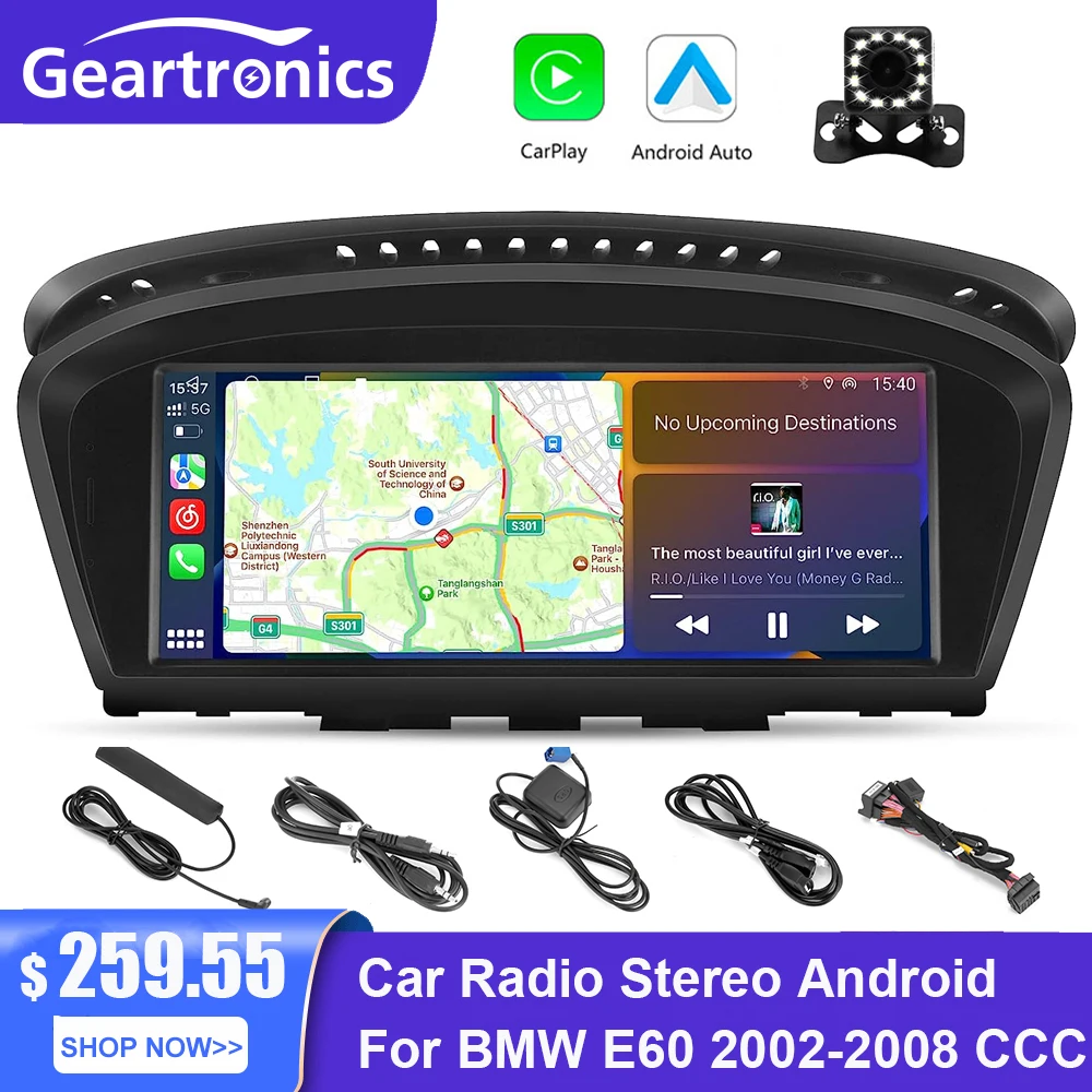 

Автомобильный радиоприемник, стерео Android для BMW E60 2002-2008 CCC 10,25 дюймов Carplay Android WiFi GPS-навигация FM 4G автомобильный радиоприемник
