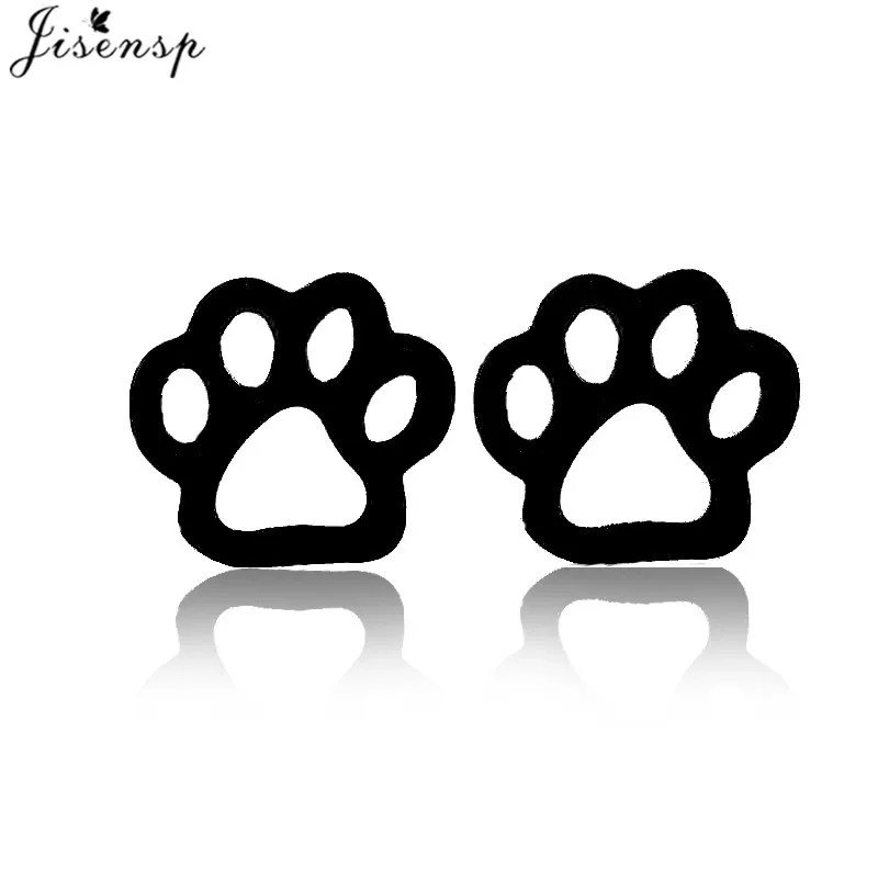 Small Dog Paw Stud Earrings Animal Fashion Earings Black for Women Children Jewelry Classic Chihuahua Ear Studs oorbellen |