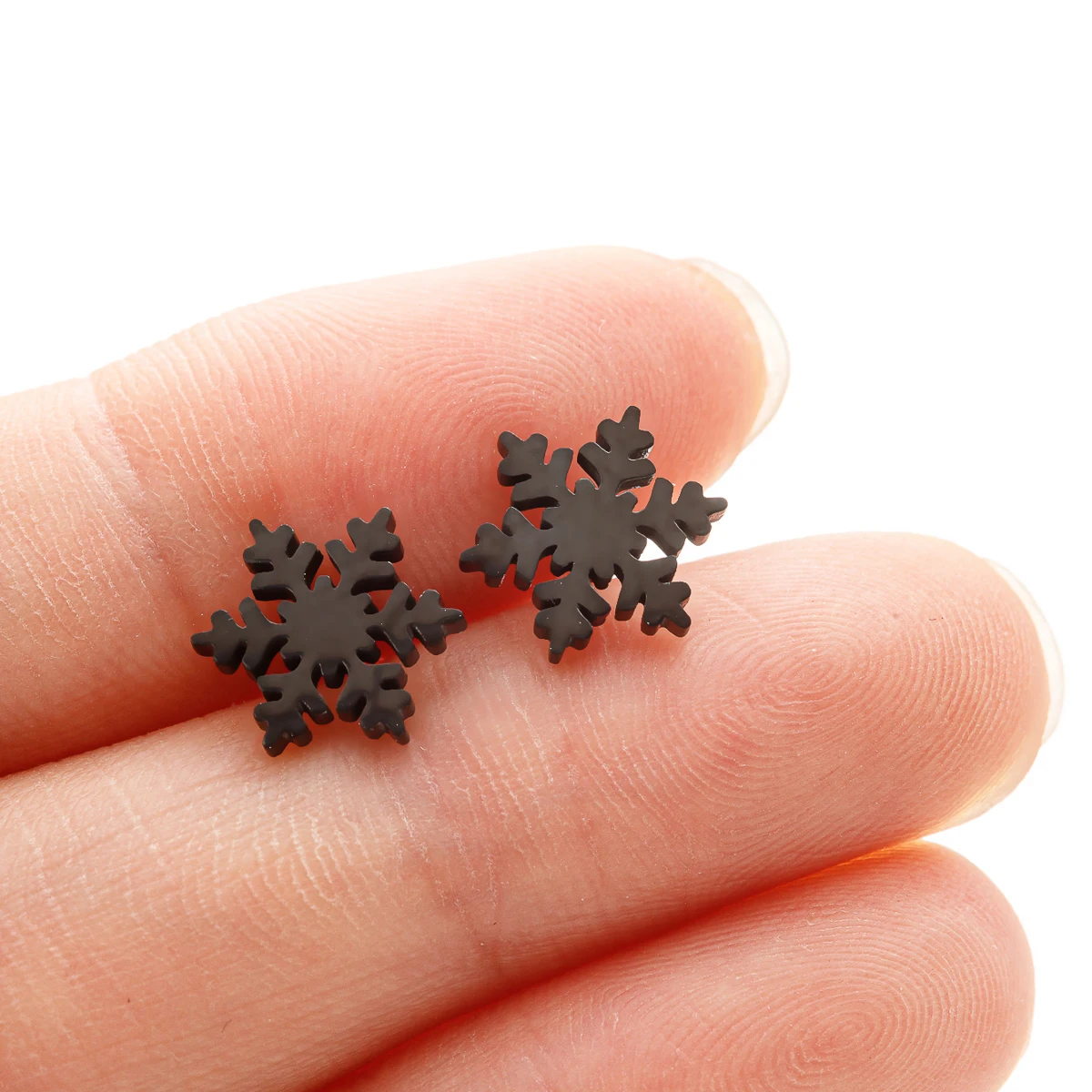 Высококачественные серьги-гвоздики из нержавеющей стали для девочек снежинка