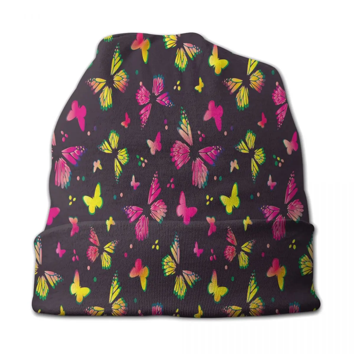 

Butterfly Colorful Bonnet Hats Knitted Hat Autumn Winter Outdoor Skullies Beanies Hat Unisex Warm Multifunction Caps