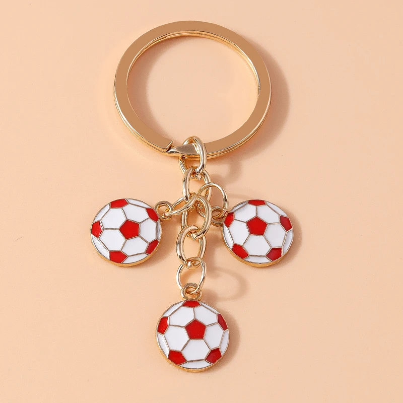 Модный эмалированный брелок для ключей с футбольным мячом мужчин и женщин