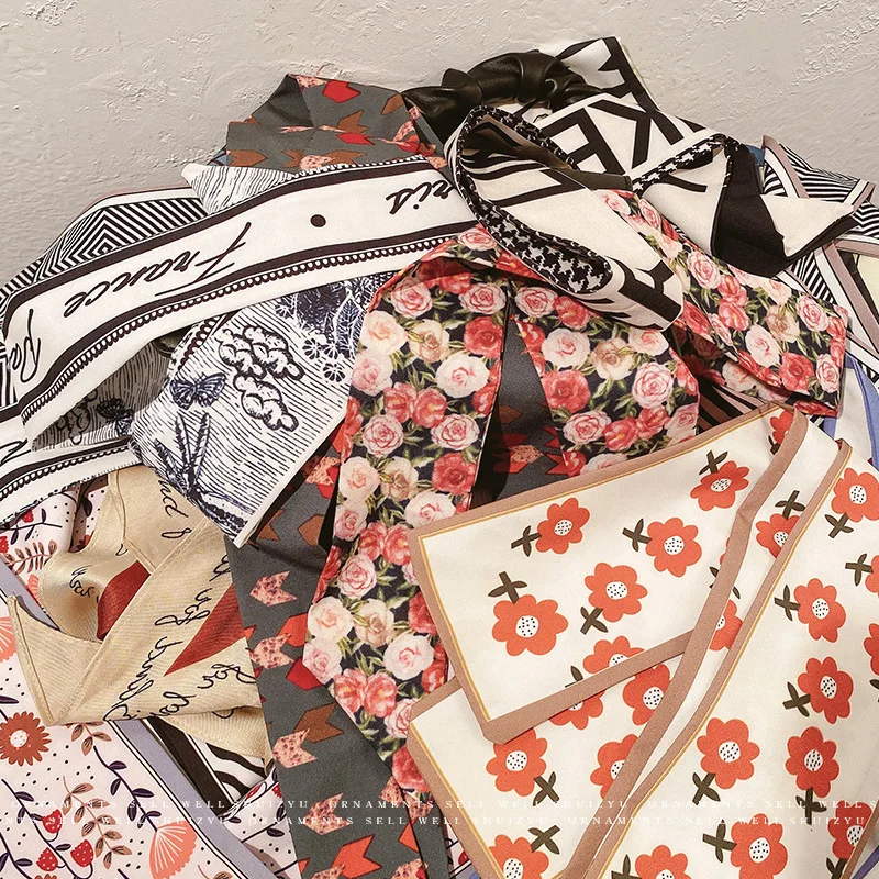 

Silk Scarf Headband Female Tied Hair Bow Ribbon Korean Hair Band Headdress