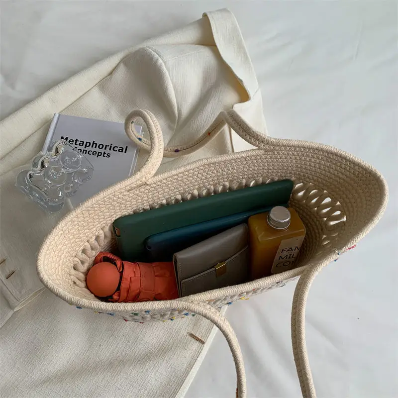 2022 New Grass Capital Fashion Trend Weaving Bags Beach Bags Large -capacity Tot Basket Basket Bag