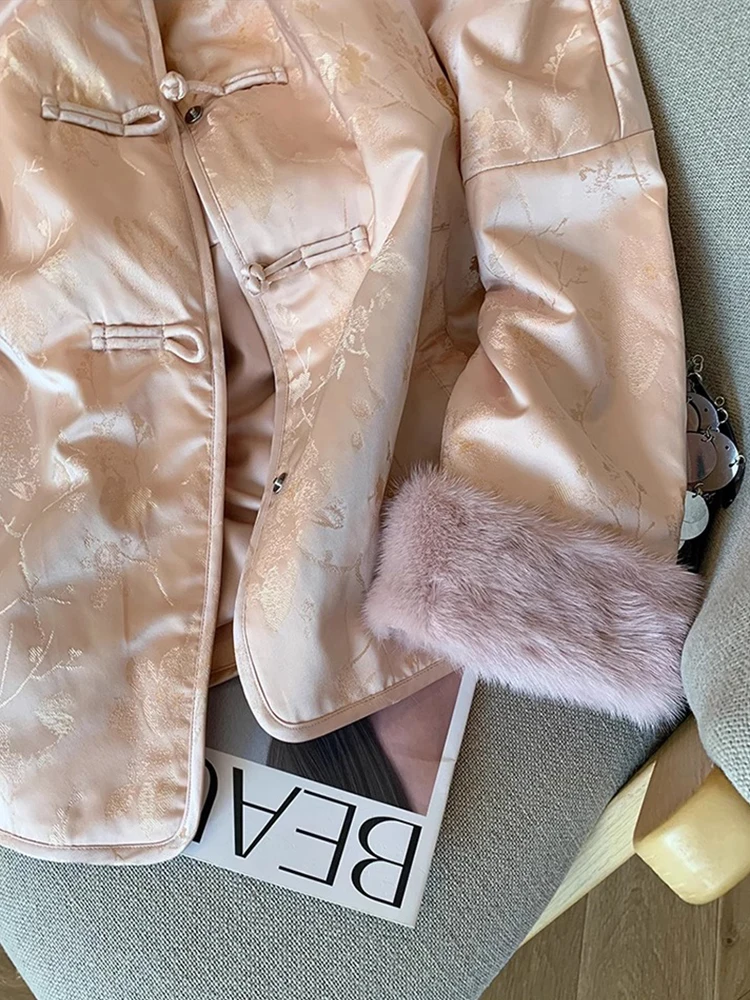 Новый пуховик с китайским жаккардовым дизайном верхняя одежда для женщин весна