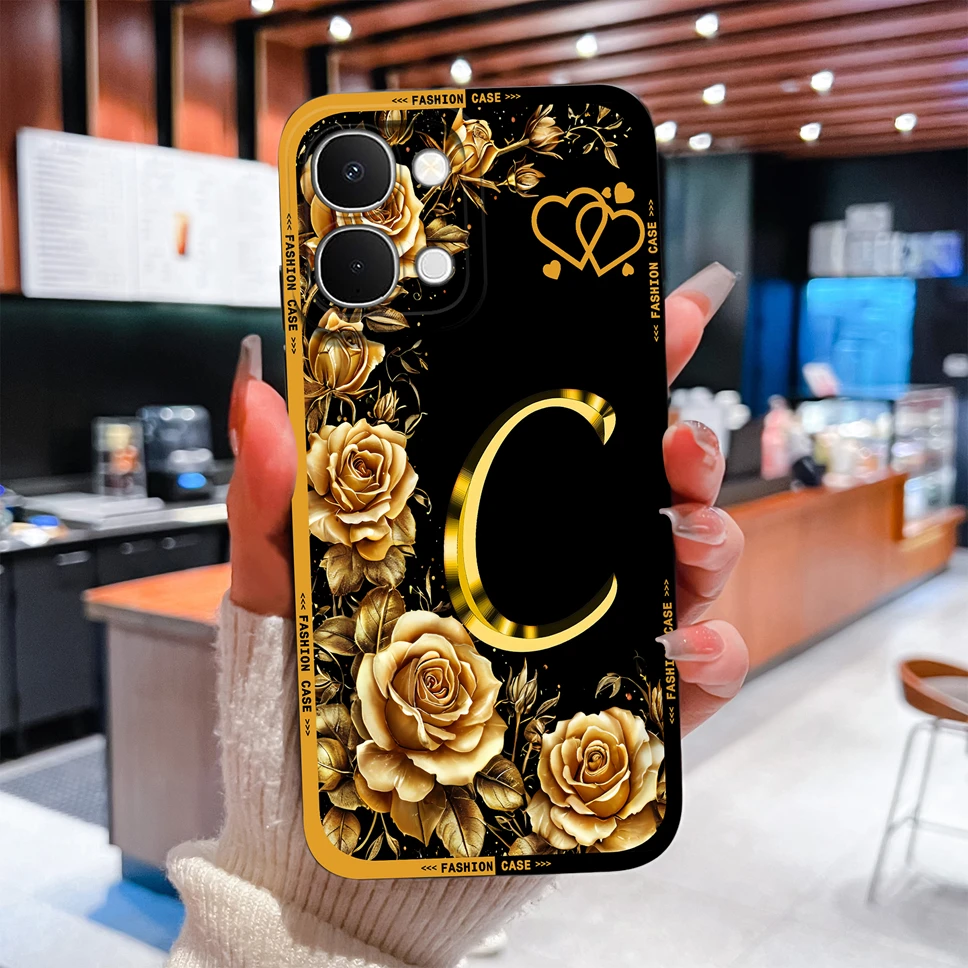 Фото Чехол для Vivo Y51 Pro 5G Luruxy A to Z Letter, мягкий силиконовый чехол с полным покрытием, легкий чехол для телефона Vivo Y51Pro Anti Drop Funda №4