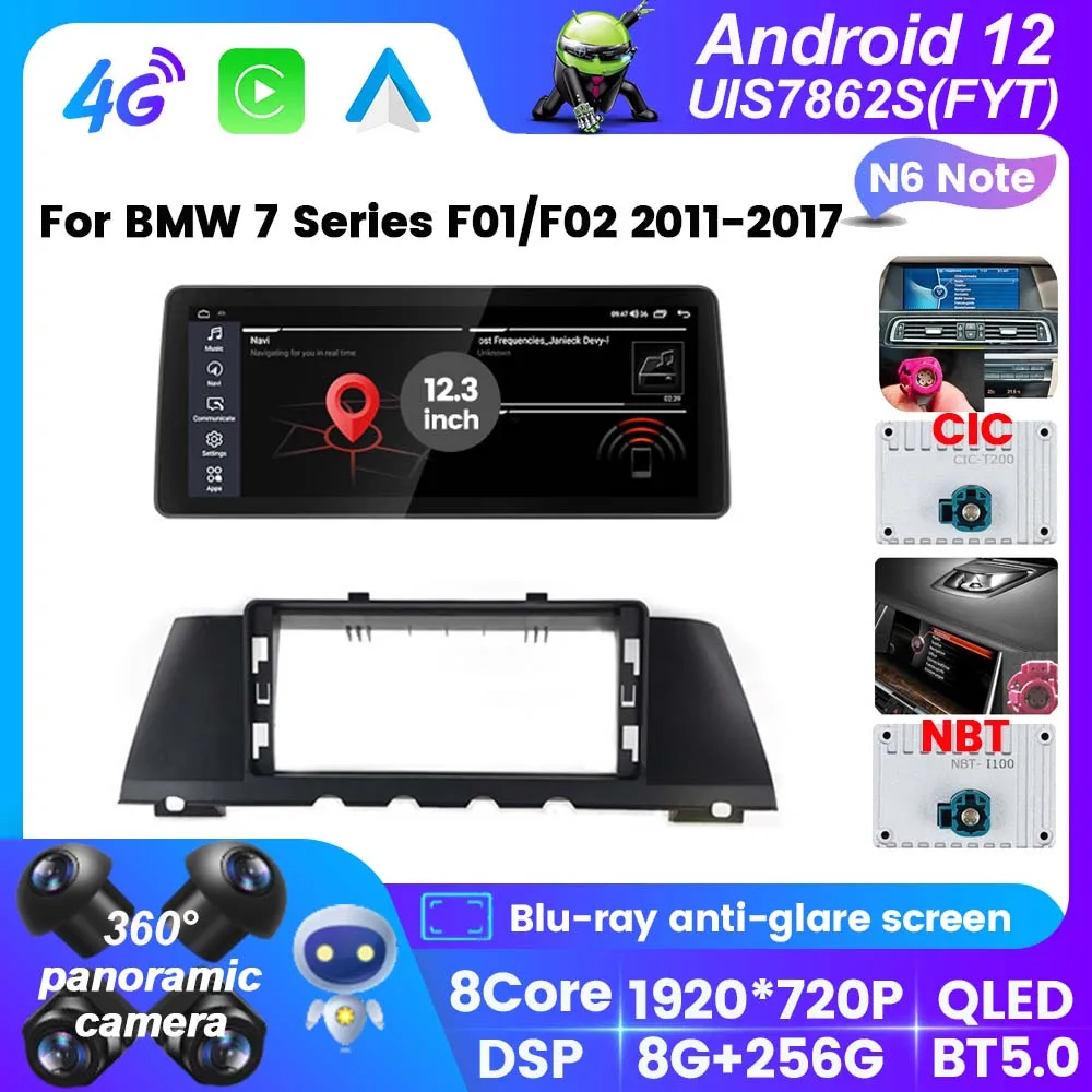 

Автомобильная Мультимедийная система, автомагнитола на Android 12,3, с экраном 12,0 дюйма, GPS, Wi-Fi, для BMW F01/F02, серий 7, 2009-2015, Carplay, 4G, LTE, с возможностью установки камеры 360