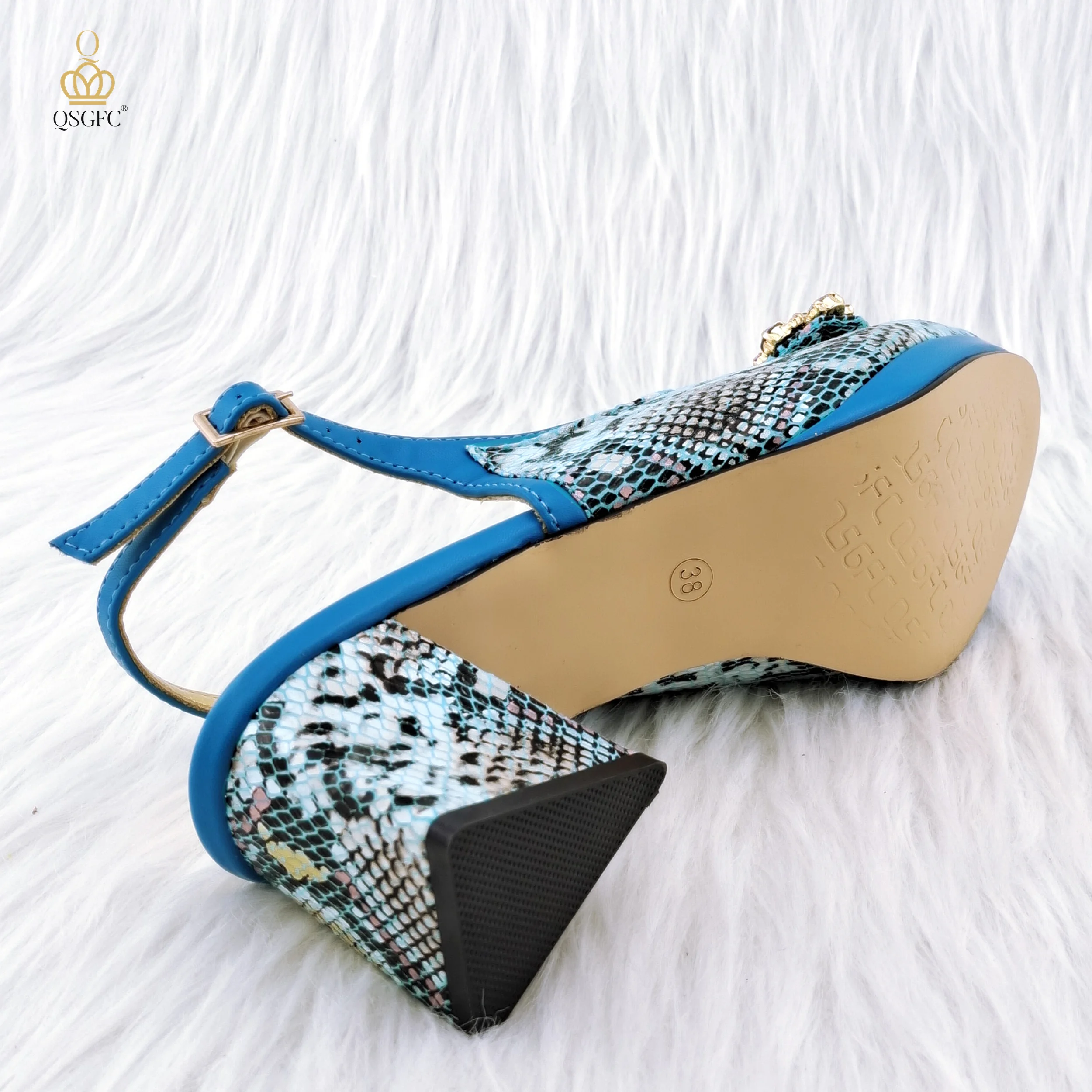 QSFGC New Arrivals Classic Design Stitching Style Shoes And Three-Dimensional Bag Big Diamond Decoration Noble Shoes With Bag