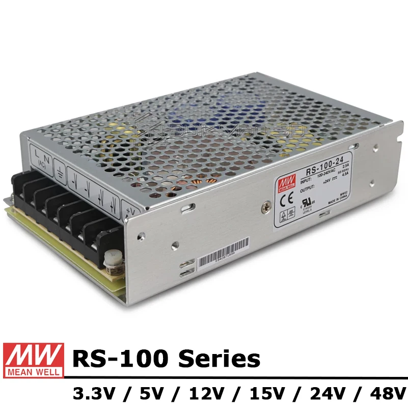 Mean Well RS-100 Series AC/DC 100W 3.3V 5V 12V 15V 24V 48V Single Output Switching Power Supply Unit loading=lazy