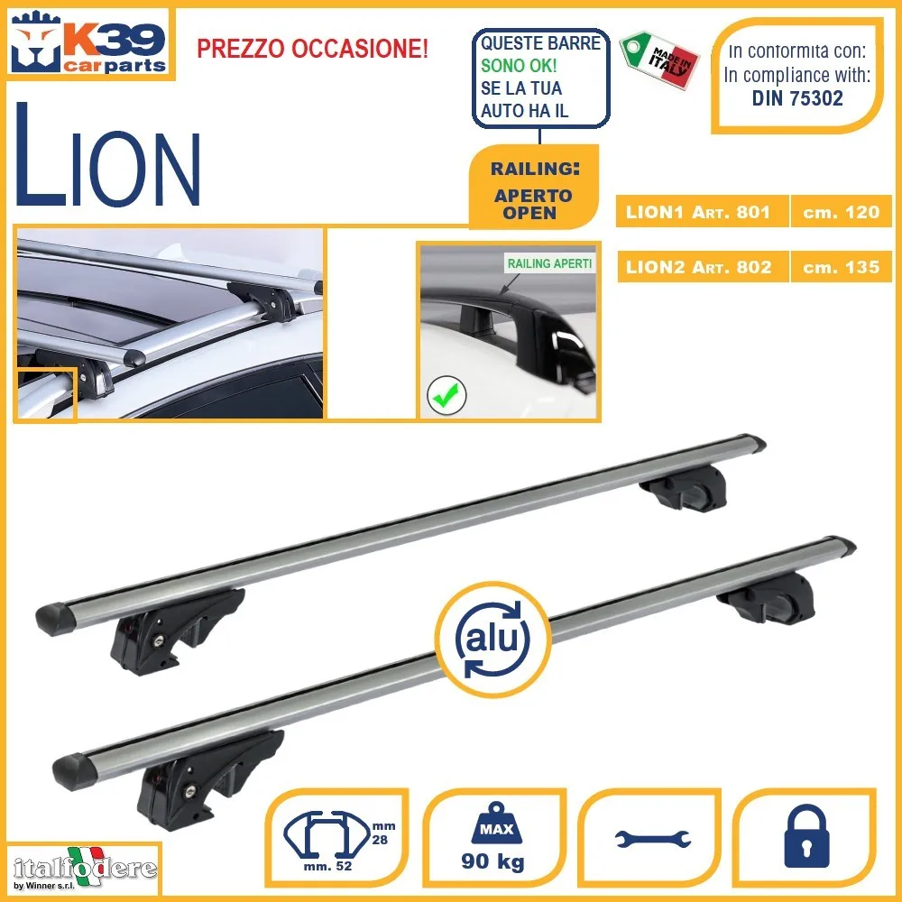 Багажник для крыши Kia Sportage 2004-2010 гг. K39 алюминиевый | Багажники и коробки на крыше