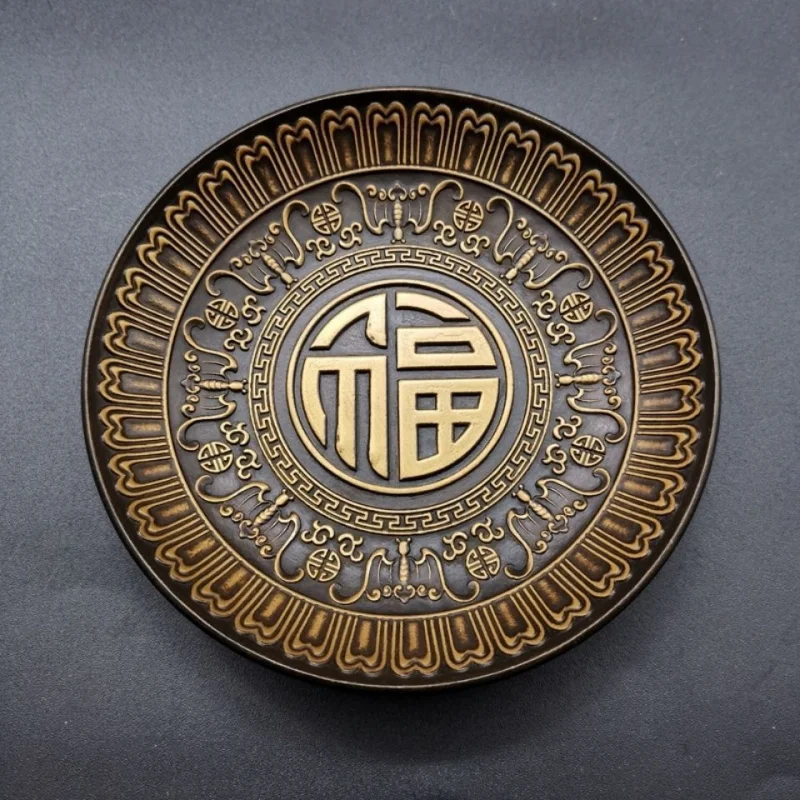 Антикварная тарелка коллекция украшений с персонажем Фу для письма кисть мытья