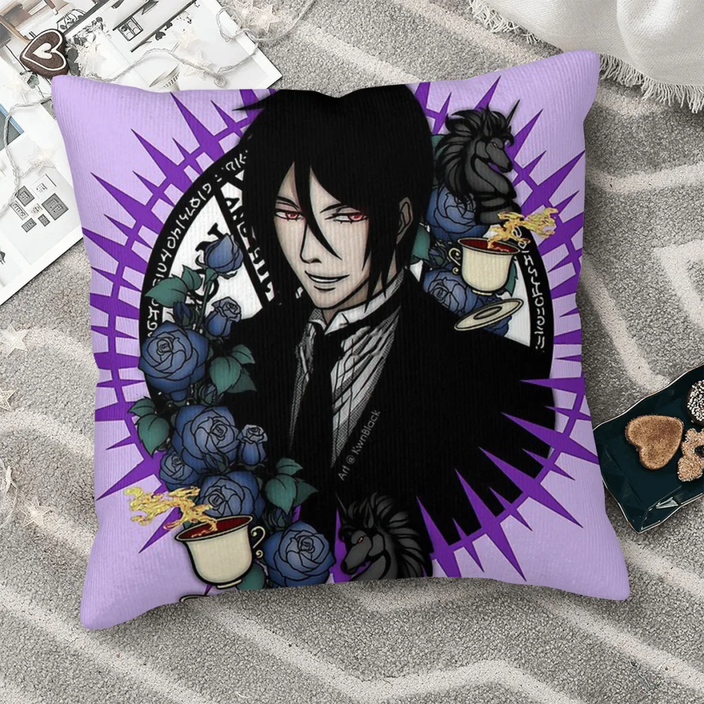 

Sebastian Cojines Black Butler Demon Servant Throw Pillow Case Cushion Covers Home Sofa Chair Decorative Backpack