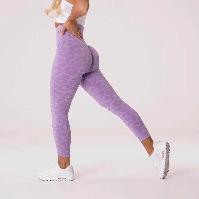 Women Sexy Leopard seamless leggings Fashion fitness yoga pants high waist Peach Hip gym tights Workout Bottoms