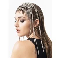 crystal long tassels hair hoop headband hair jewelry bridal tiara hairband rhinestone head chain jewelry accessory headpiece