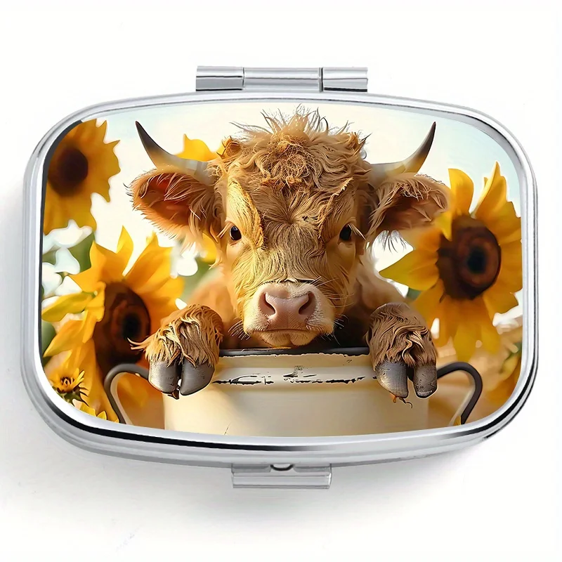 Квадратный медицинский ящик из сплава с 2 ячейками портативный контейнер для