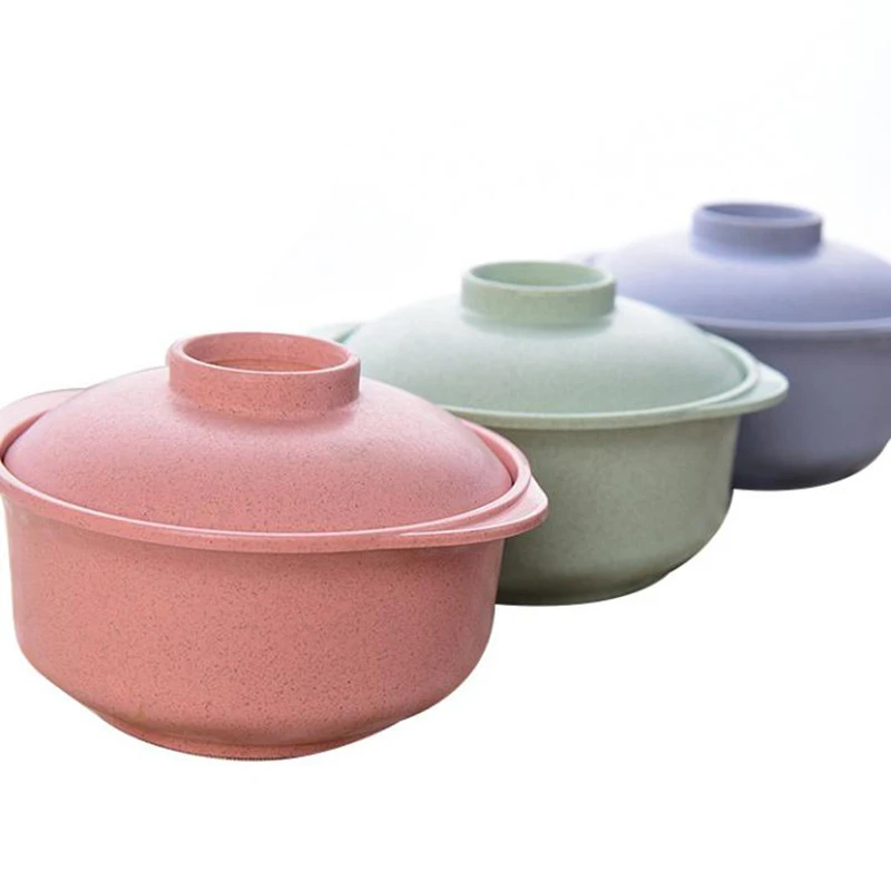 

Instant Noodle Bowls with Lids Soup Hot Rice Bowls Japanese Style Students Food Container Healthy Tableware Bowl