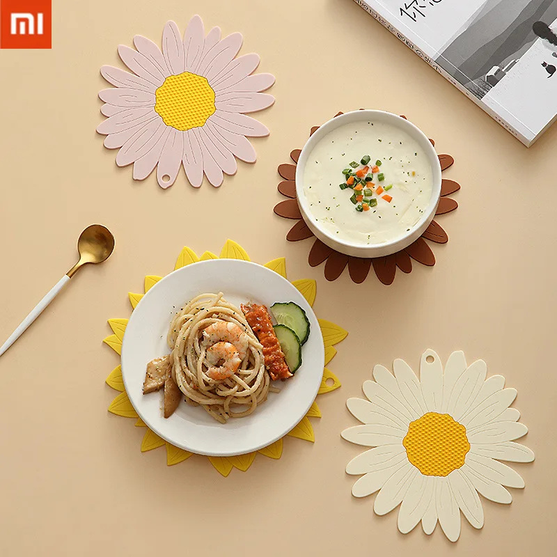 

Xiaomi Coaster Insulation Mat Placemat Household High Temperature Resistant Mat Creative Sunflower Shape Kitchen Accessories