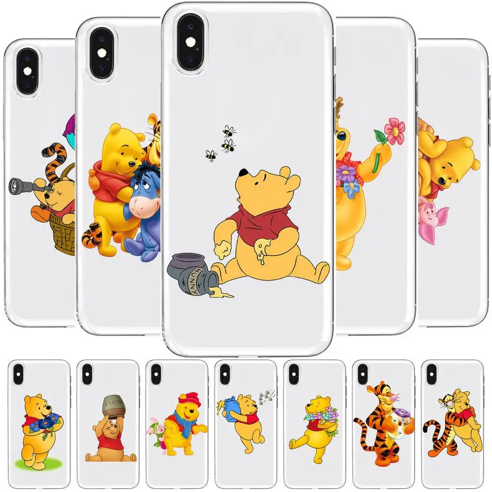 

Winnie the Pooh Transparent Phone Case For XiaoMi Redmi 11lite ultra 10x 9 8A 7 6 A Pro T 5G K40 Anime protect Cover Silicone
