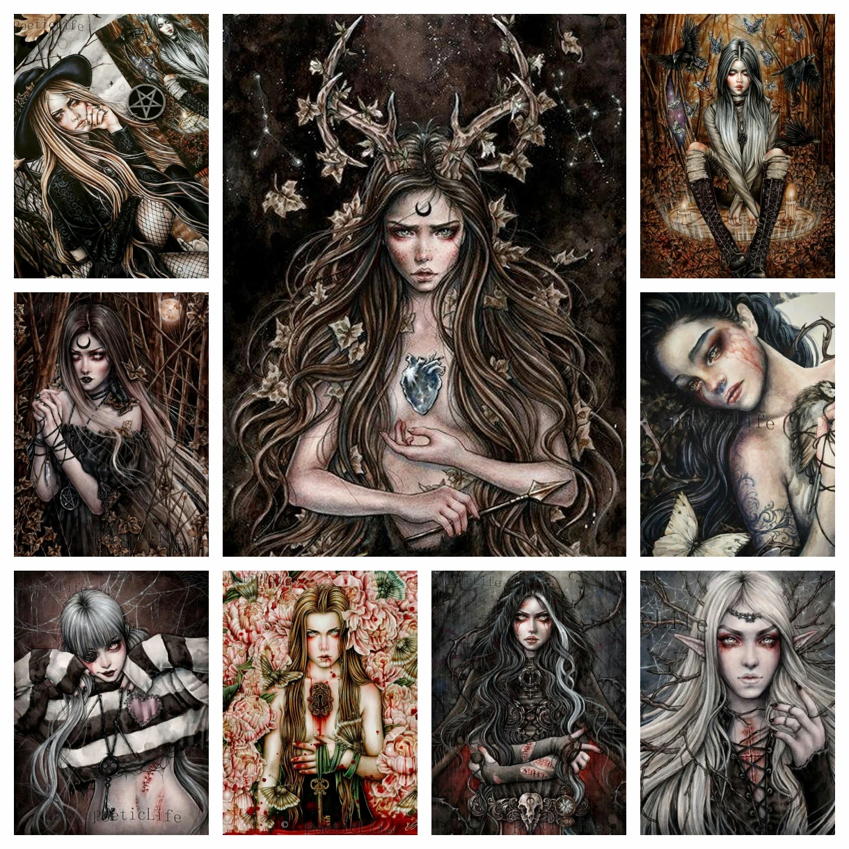 Алмазная живопись сделай сам чилийский художник девушка-вампир ведьма мозаика