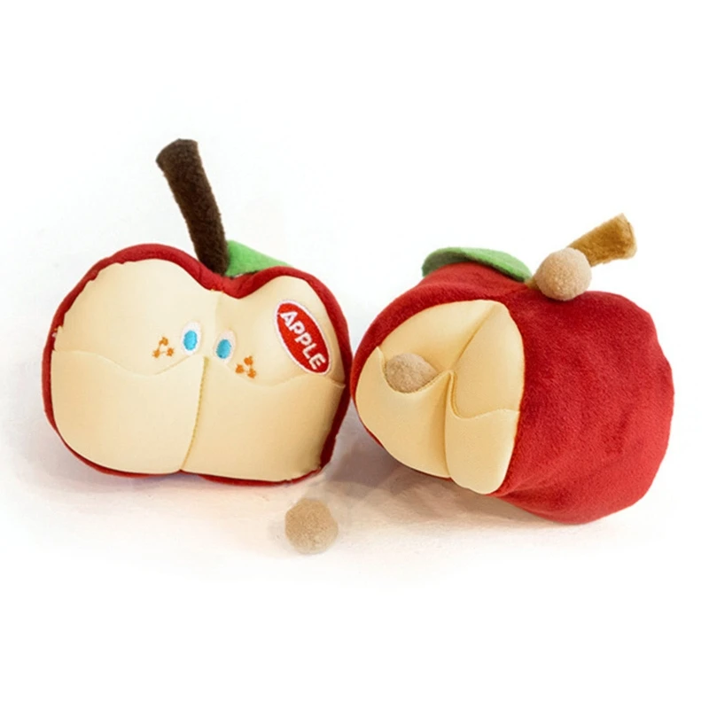 Игрушка-собачка плюшевая яблоко Интерактивная игрушка-пищалка для жевания