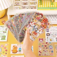 6sheets transparent cartoon pvc waterproof stickers diy diary cute decorative materials notebook crapbooking craft sticker