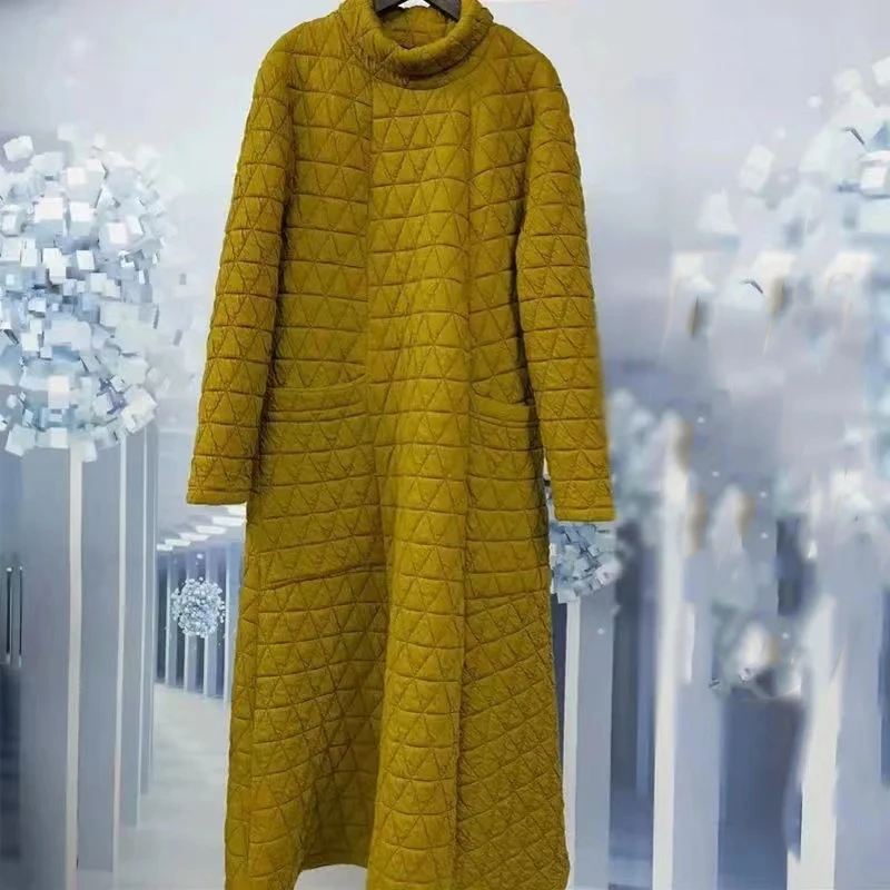 

Autumn Winter New Women's Tops Long Bottoming Shirt Retro Thickened Dress Warm Jacket High Collar Ladies Temperament Clothing