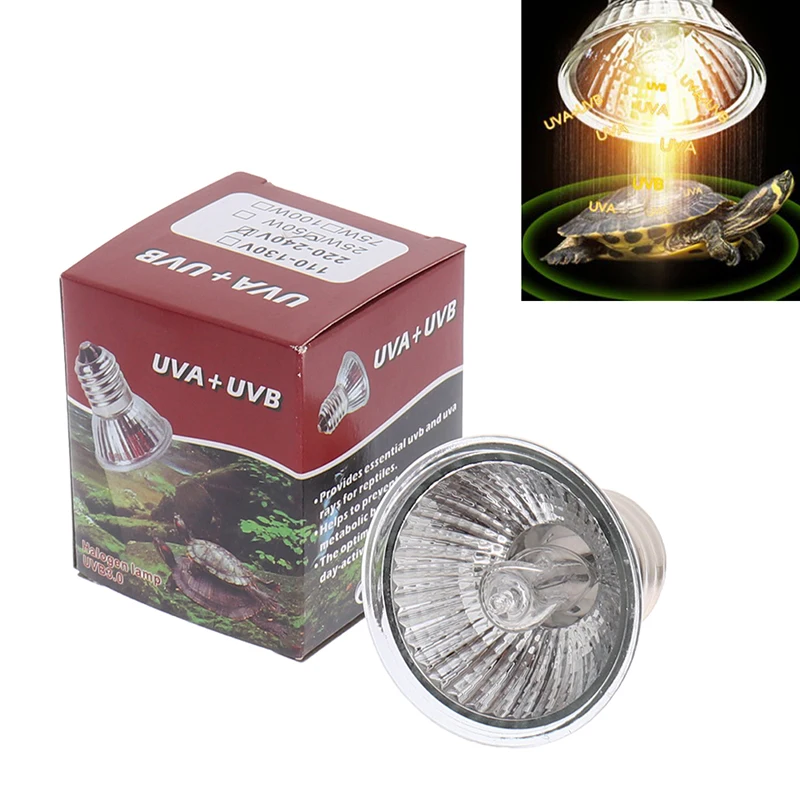

25/50/75W UVA+UVB 3.0 Reptile Lamp Bulb Turtle Basking UV Light Bulbs Heating Lamp Temperature Controller