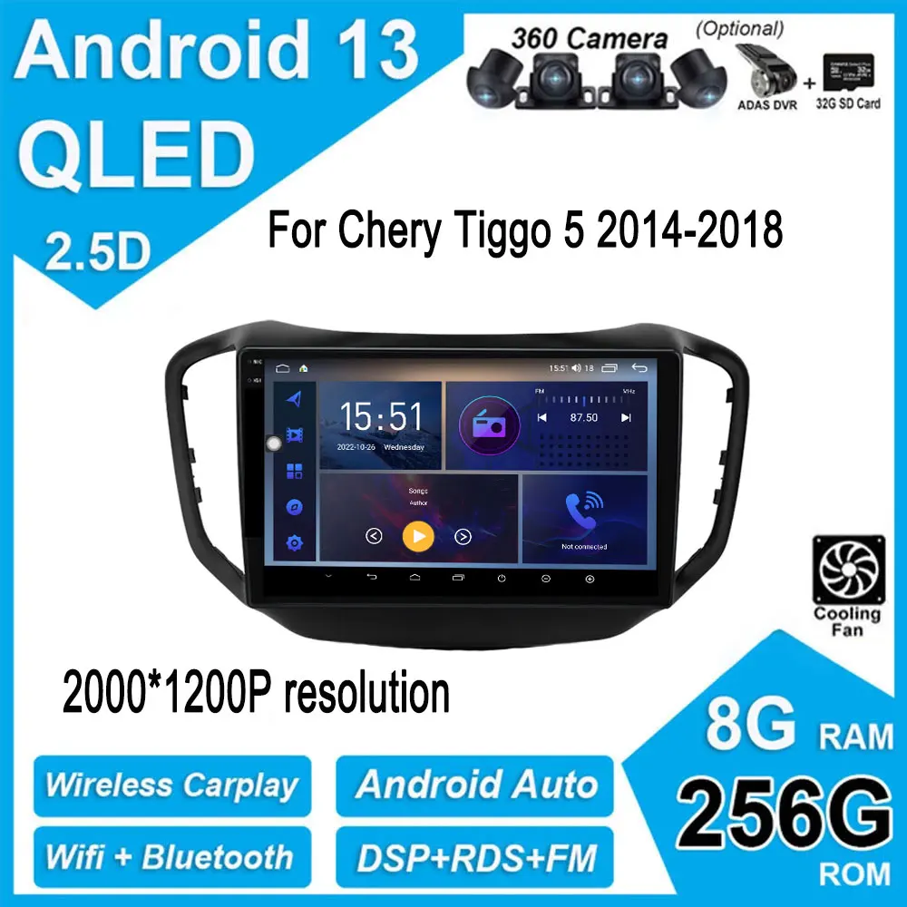 

Автомагнитола для Chery Tiggo 5 2014-2018, 10 дюймов, IPS, QLED, Android 13, wi-fi, 4G