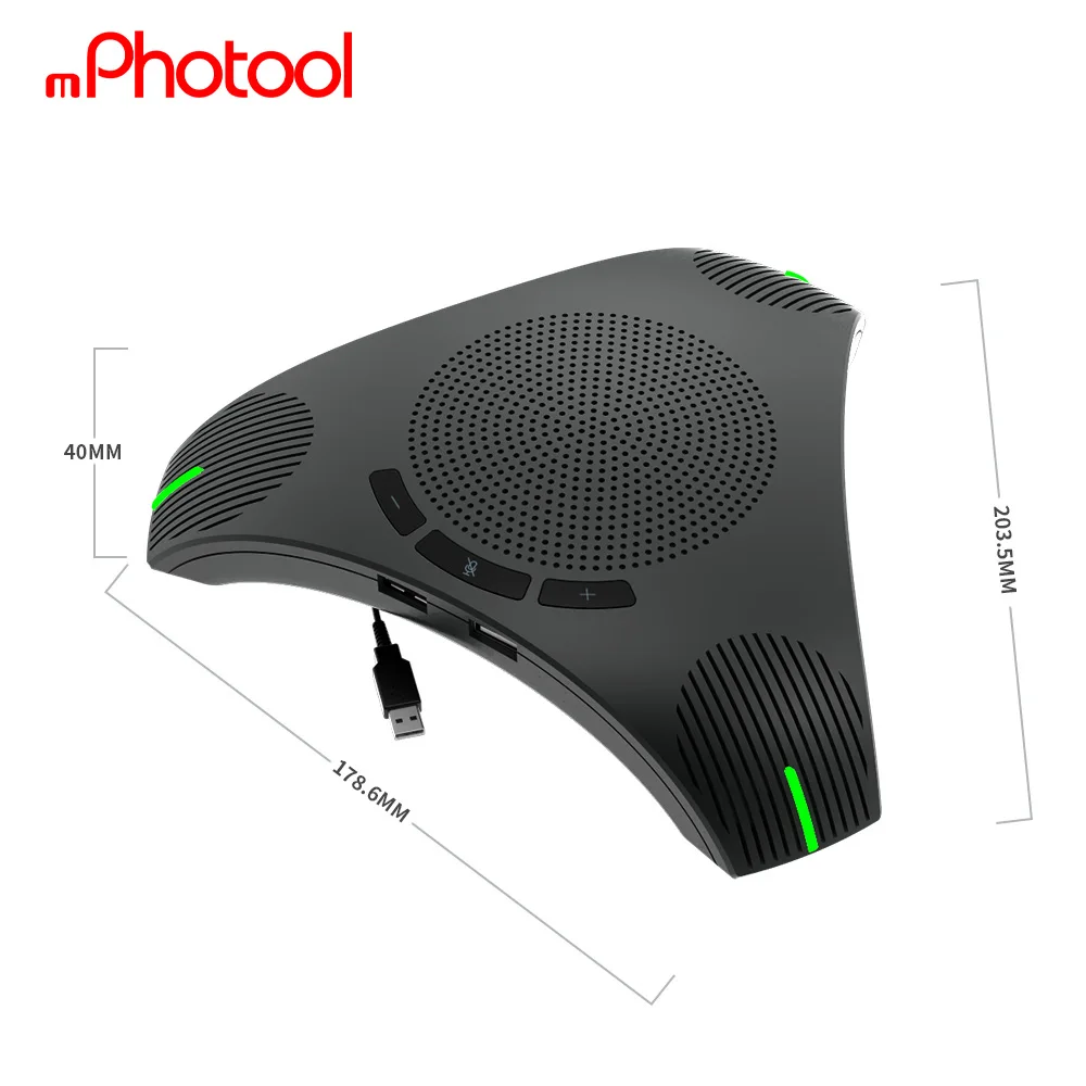 

360-градусный микрофон с голосовым приемником, беспроводной динамик, всенаправленный телефонный динамик с USB