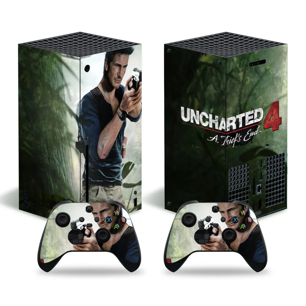 For Xbox Series X Uncharted Game PVC Skin Vinyl Sticker Cover Console DualSense Controllers Dustproof Protective Sticker