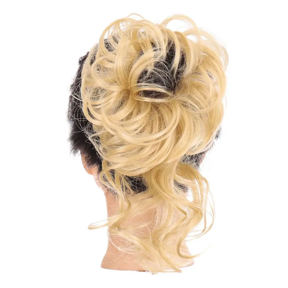 

Stylish Reusable Dense Messy Hair Bun Women Wig Hair Scrunchies for Wedding Curly Donut Chignon Hair Bun Ring