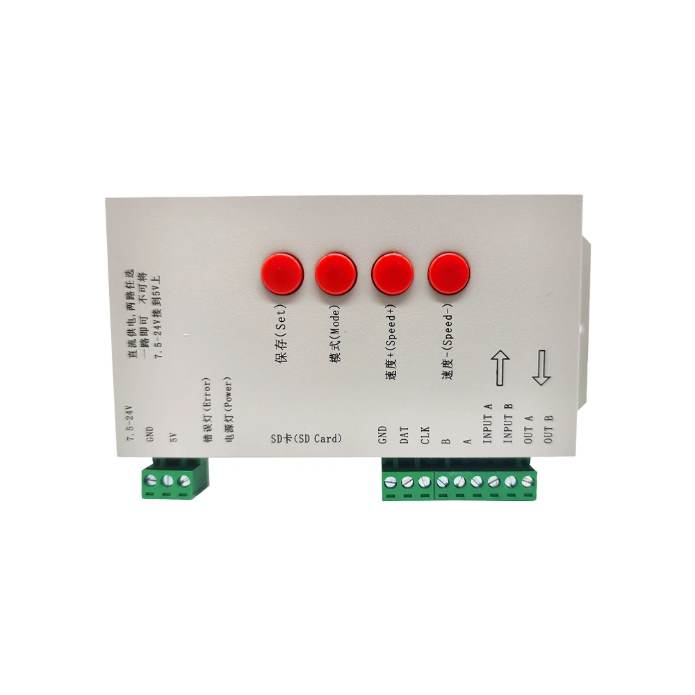 Фото T1000S SD-карта RGBIC Светодиодный пиксельный контроллер WS2801 WS2811 WS2812B LPD6803 Матрица светодиодной ленты 2048 пикселей Программный контроллер DC5V-24V №2