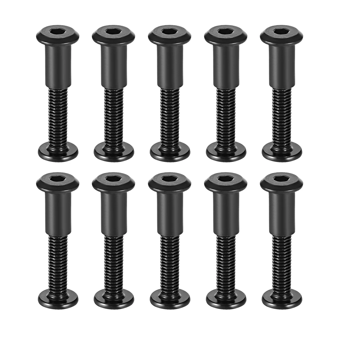 

10 Sets M6 Screw Post Fit for 5/16"(8mm) Hole Dia Belt Buckle Binding Bolts 16mm-50mm Leather Fastener Carbon Steel