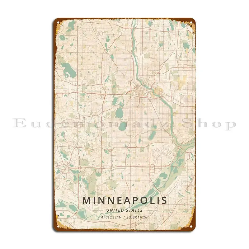 

Металлические знаки в стиле Миннеаполис, Соединенные Штаты, проектирование искусственного гаража, клубный оловянный знак, плакат