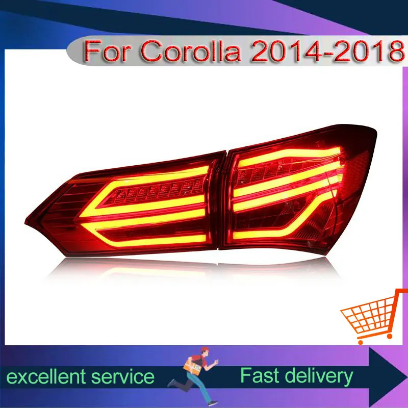 Стайлинг автомобиля Toyota 2014-2017 Corolla обновленный задний фонарь DRL светодиодный