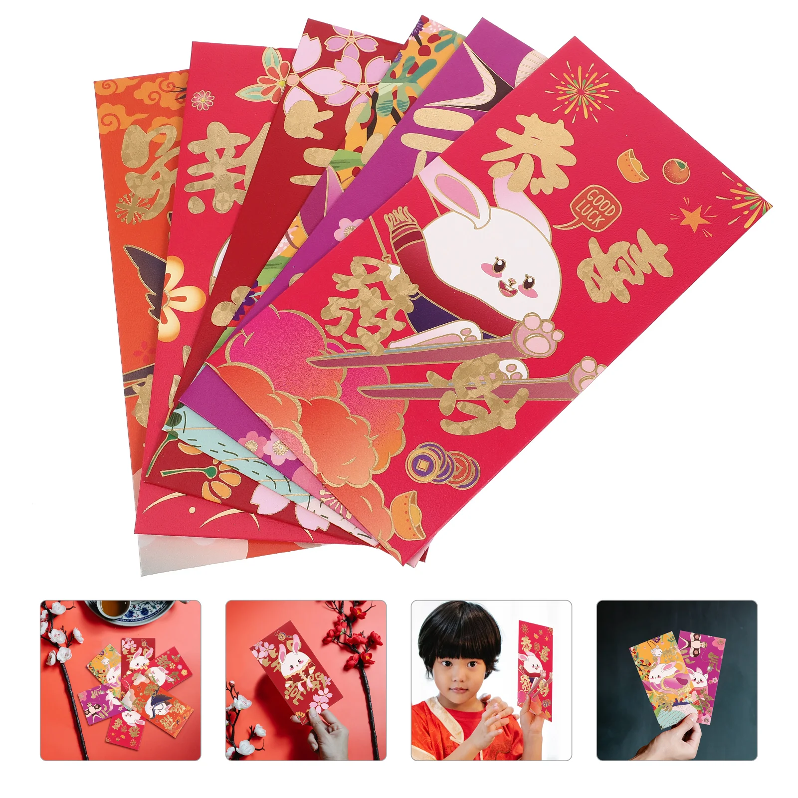 

Red Envelopes Packets Money Chinese Rabbit Lucky Year Envelope Pocket Zodiac Spring Festival New Traditional Festivehongbao